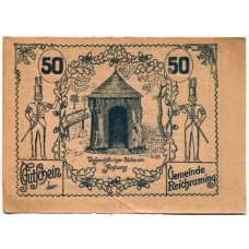 Банкнота 50 геллеров 1920 года Австрия — Рейхрейминг(нотгельд)