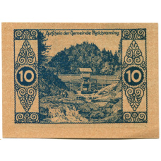 Банкнота 10 геллеров 1920 года Австрия — Рейхрейминг(нотгельд)