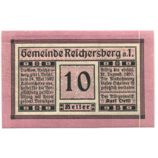 Банкнота 10 геллеров 1920 года Австрия — Рейхенберг (нотгельд) (вид 2)