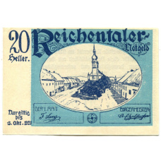 Банкнота 20 геллеров 1920 года Австрия — Рейхенталь (нотгельд)