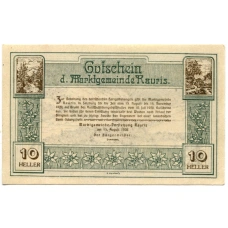 Банкнота 10 геллеров 1920 года Австрия — Рейс (нотгельд) (вид 2)