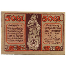 Банкнота 50 геллеров 1920 года Австрия — Раттенберг (нотгельд) (вид 2)