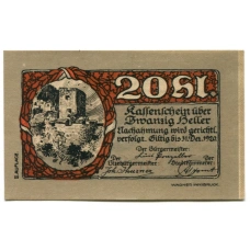 Банкнота 20 геллеров 1920 года Австрия — Раттенберг (нотгельд)