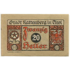 Банкнота 20 геллеров 1920 года Австрия — Раттенберг (нотгельд) (вид 2)