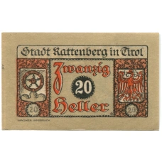 Банкнота 20 геллеров 1920 года Австрия — Раттенберг (нотгельд) (вид 2)