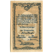 Банкнота 20 геллеров 1920 года Австрия — Сен-Пёлтен (нотгельд) (реверс)