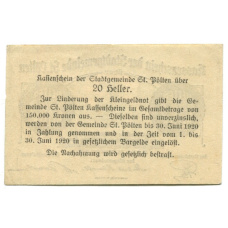 Банкнота 10 геллеров 1919 года Австрия — Сен-Пёлтен (нотгельд) (вид 2)