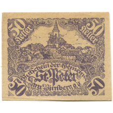 Банкнота 50 геллеров 1921 года Австрия  — Санкт-Петер-на-Вимберге (нотгельд) (аверс)