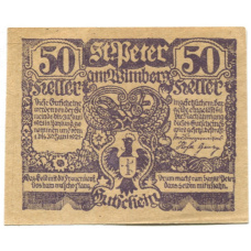 Банкнота 50 геллеров 1921 года Австрия  — Санкт-Петер-на-Вимберге (нотгельд) (реверс)