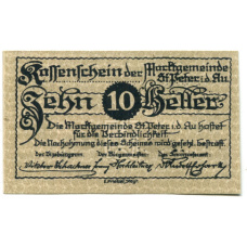 Банкнота 10 геллеров 1920 года Австрия  — Санкт-Петер-ин-дер-Ау (нотгельд) (вид 2)