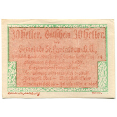 Банкнота 30 геллеров 1920 года Австрия — Санкт -Пёльтен (нотгельд) (реверс)