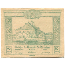 Банкнота 20 геллеров 1920 года Австрия — Санкт -Пёльтен (нотгельд) (реверс)