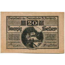 Банкнота 20 геллеров 1920 года Австрия — Санкт-Панкранц (нотгельд) (аверс)