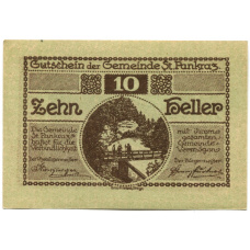 Банкнота 10 геллеров 1920 года Австрия — Санкт-Панкранц (нотгельд) (аверс)