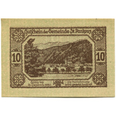 Банкнота 10 геллеров 1920 года Австрия — Санкт-Панкранц (нотгельд) (реверс)