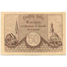 Банкнота 50 геллеров 1920 года Австрия — Санкт-Освальд (нотгельд) (аверс)
