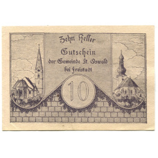 Банкнота 10 геллеров 1920 года Австрия — Санкт-Освальд (нотгельд)