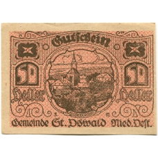 Банкнота 50 геллеров 1920 года Австрия — Санкт-Освальд (нотгельд)