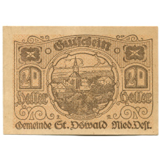 Банкнота 20 геллеров 1920 года Австрия — Санкт-Освальд (нотгельд)