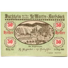 Банкнота 50 геллеров 1920 года Австрия — Санкт-Мартин-Карлсбах (нотгельд)