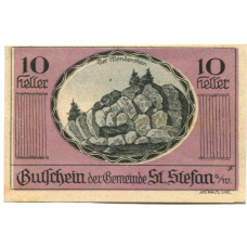 Банкнота 10 геллеров 1920 года Австрия — Санкт-Штефан в Вальде (нотгельд)