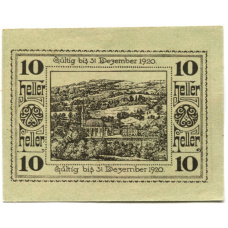 Банкнота 10 геллеров 1920 года Австрия — Санкт-Ульрих (нотгельд)
