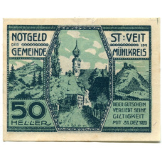 Банкнота 50 геллеров 1920 года Австрия — Санкт-Файт-им-Мюлькрайс (нотгельд)