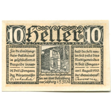 Банкнота 10 геллеров 1920 года Австрия — Санкт-Файт-им-Понгау (нотгельд)