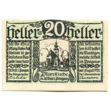 Банкнота 20 геллеров 1920 года Австрия — Санкт-Файт-им-Понгау (нотгельд)