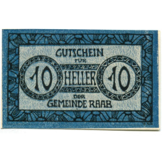 Банкнота 10 геллеров 1920 года Австрия — Рааб (нотгельд)