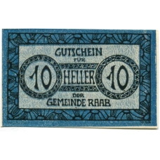 Банкнота 10 геллеров 1920 года Австрия — Рааб (нотгельд)