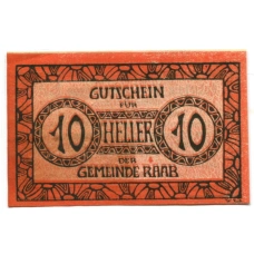 Банкнота 10 геллеров 1920 года Австрия — Рааб (нотгельд)