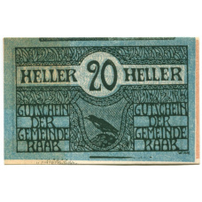 Банкнота 20 геллеров 1920 года Австрия — Рааб (нотгельд)