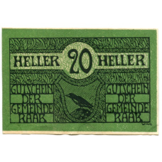 Банкнота 20 геллеров 1920 года Австрия — Рааб (нотгельд)