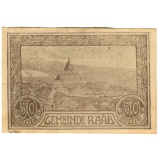 Банкнота 50 геллеров 1920 года Австрия — Рааб (нотгельд)