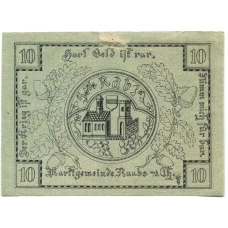 Банкнота 10 геллеров 1920 года Австрия — Рабс (нотгельд) (вид 2)