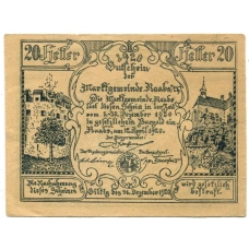 Банкнота 20 геллеров 1920 года Австрия — Рабс (нотгельд)