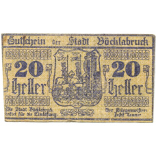 Банкнота 20 геллеров 1919 года Австрия — Феклабрукк (нотгельд)