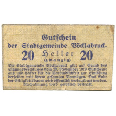 Банкнота 20 геллеров 1919 года Австрия — Феклабрукк (нотгельд) (вид 2)