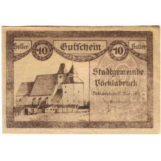 Банкнота 10 геллеров 1919 года Австрия — Феклабрукк (нотгельд) (аверс)