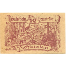 Банкнота 10 геллеров 1920 года Австрия — Вихтенштайн (нотгельд) (аверс)