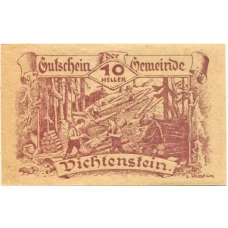Банкнота 10 геллеров 1920 года Австрия — Вихтенштайн (нотгельд)