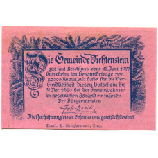 Банкнота 20 геллеров 1920 года Австрия — Вихтенштайн (нотгельд)