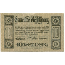 Банкнота 10 геллеров 1920 года Австрия — Вихтванг (нотгельд) (реверс)