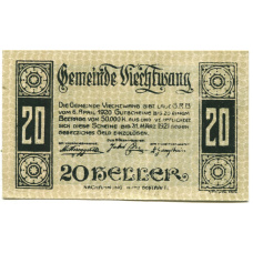 Банкнота 20 геллеров 1920 года Австрия — Вихтванг (нотгельд) (реверс)
