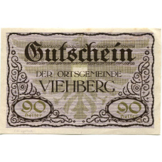 Банкнота 90 геллеров 1920 года Австрия — Виехберг (нотгельд)