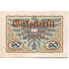 Банкнота 90 геллеров 1920 года Австрия — Виехберг (нотгельд)