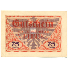 Банкнота 75 геллеров 1920 года Австрия — Виехберг (нотгельд) (аверс)