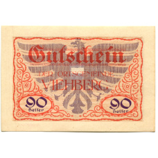 Банкнота 90 геллеров 1920 года Австрия — Виехберг (нотгельд)