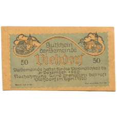 Банкнота 50 геллеров 1920 года Австрия — Фидорф (нотгельд) (аверс)